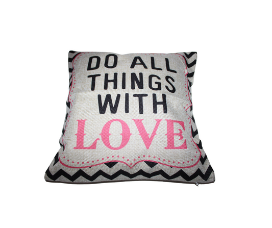 Sass & Belle Cushion Cover & Cushion Do Everything With Love Chevron