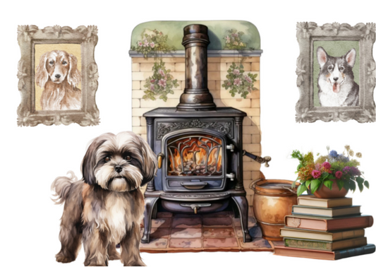 Dog Desk Cosy Shih Tzu Deluxe Card