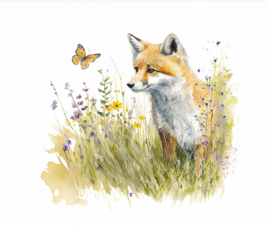 Fox In A Meadow Card To Post