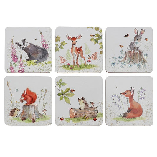 Paper Shed Set Of Six Quality Woodland Animal  Themed Coasters