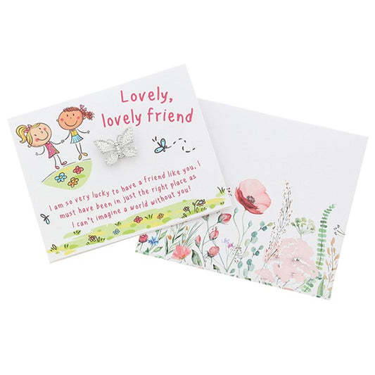 Envelopes Of Love Lovely Friend Butterfly Charm With Card & Envelope