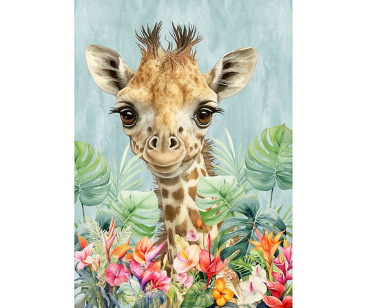 Dog Desk Baby Animals Giraffe Deluxe Greeting Card