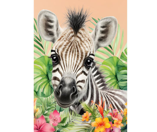 Dog Desk Baby Animals Zebra Deluxe Greeting Card