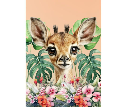 Dog Desk Baby Animals Gazelle Deluxe Greeting Card