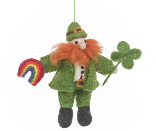 Fairtrade Handmade Felt Lucky Leprechaun Irish Hanging Decoration