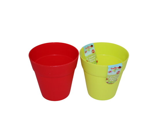 Garden Bugs Kids Children's Gardening Two Flower Pots