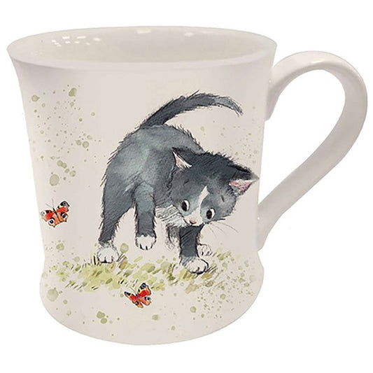 Paper Shed Black & White Cat Mug