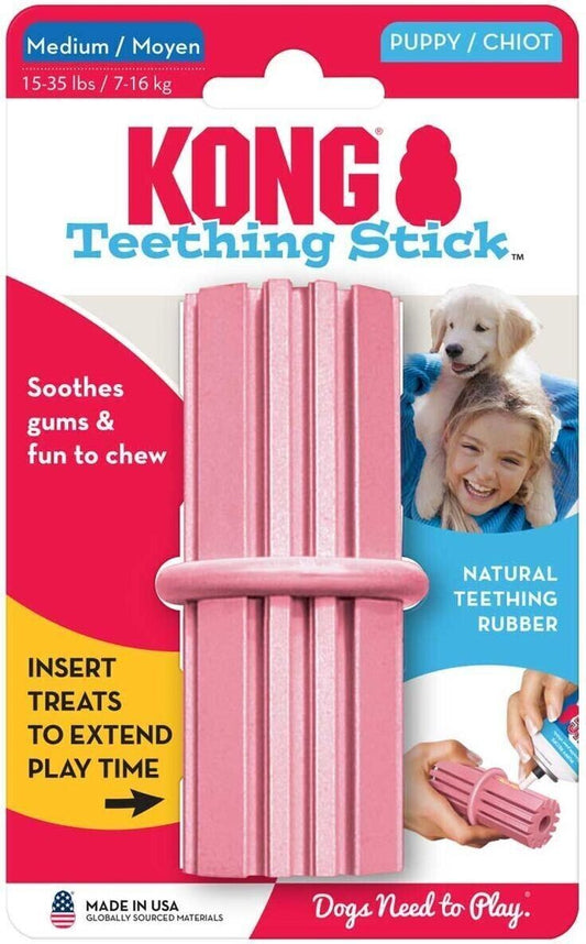 KONG Puppy Dental Teething Stick Treat Dispenser Dog Toy Small, Medium, Large