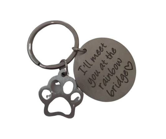 Stainless Steel Pet Dog Cat Memorial Keyring