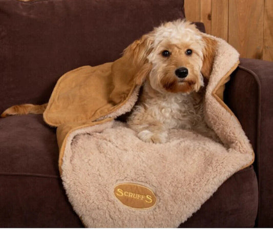 Scruffs Snuggle Blanket Tan Dog Bedding