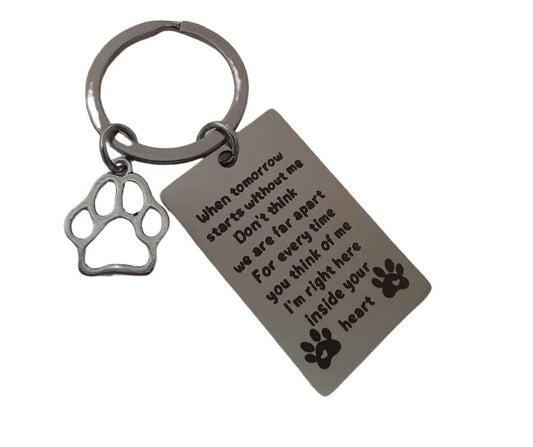 Stainless Steel Pet Dog Cat Memorial Keyring