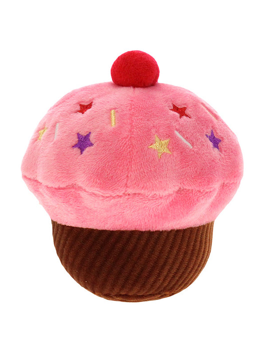 Strawberry Pupcake Plush & Squeaky Dog Toy