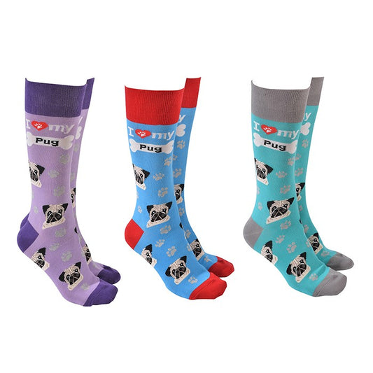 Sock Society Pug Dog Pattern Socks