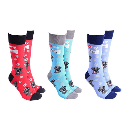 Sock Society Black Labrador Dog Pattern Socks