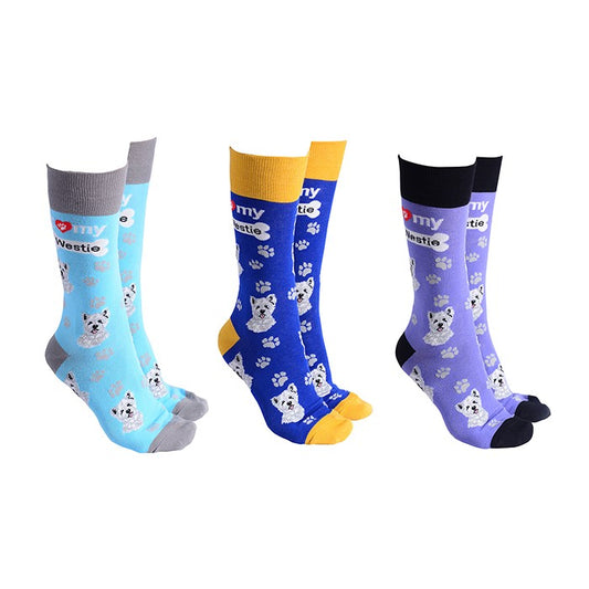 Sock Society Westie Dog Pattern Socks