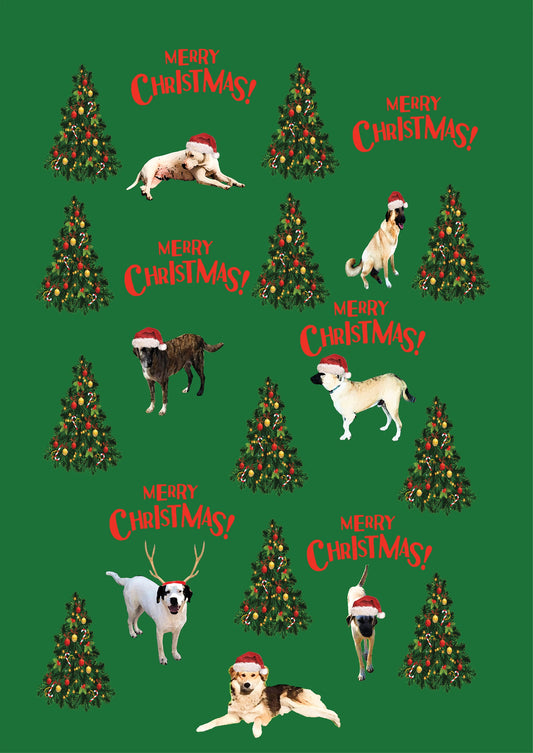 Printed Gift Wrap Wrapping Paper Dog Design