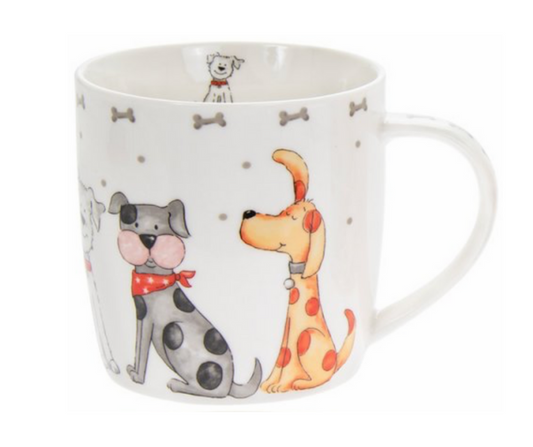 Faithful Friends Dog Illustration Mug