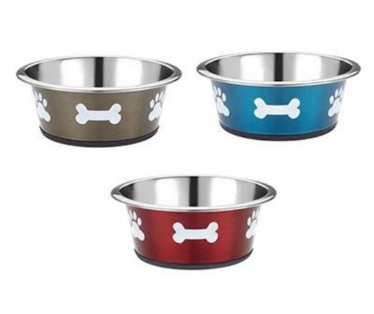 Classic N-Slip Stainless Steel Posh Paws Dog Bowl 170ml