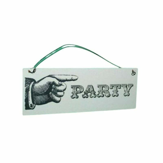 Pointing Finger Party Hanging Sign Plaque