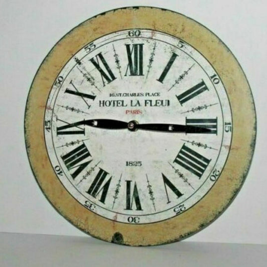 New Shabby Vintage French Chic Hotel Wooden Wall Clock