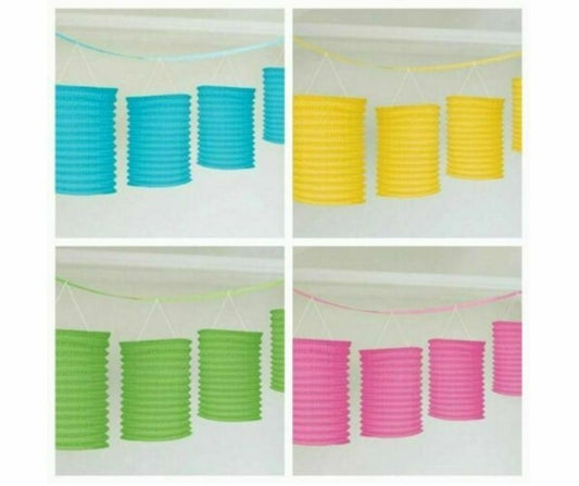 Paper Party Lantern Garland 3.65m Party Decorations Choose Your Colour