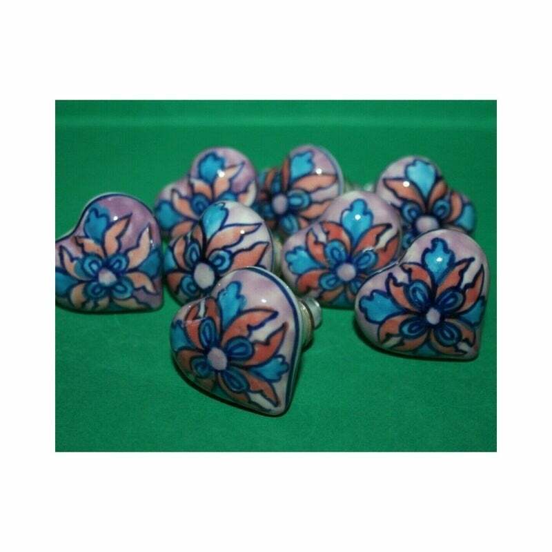 Fair Trade Hand Painted Ceramic Door / Drawer Knob