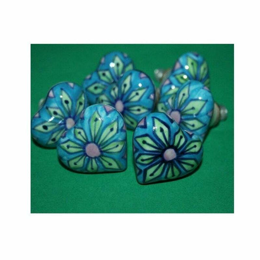 Fair Trade Hand Painted Ceramic Door / Drawer Knob