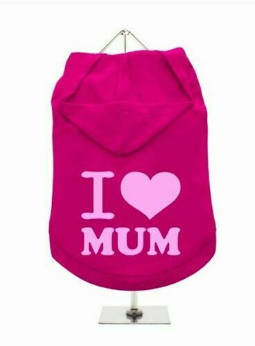 I Love Mum Dog Clothes Hooded Sweatshirt